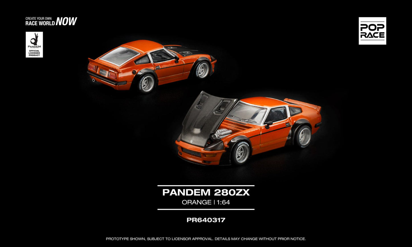 [Pre-Order] Pop Race Pandem 280ZX Orange PR640317 1/64 Diecast