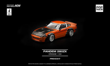 [Pre-Order] Pop Race Pandem 280ZX Orange PR640317 1/64 Diecast