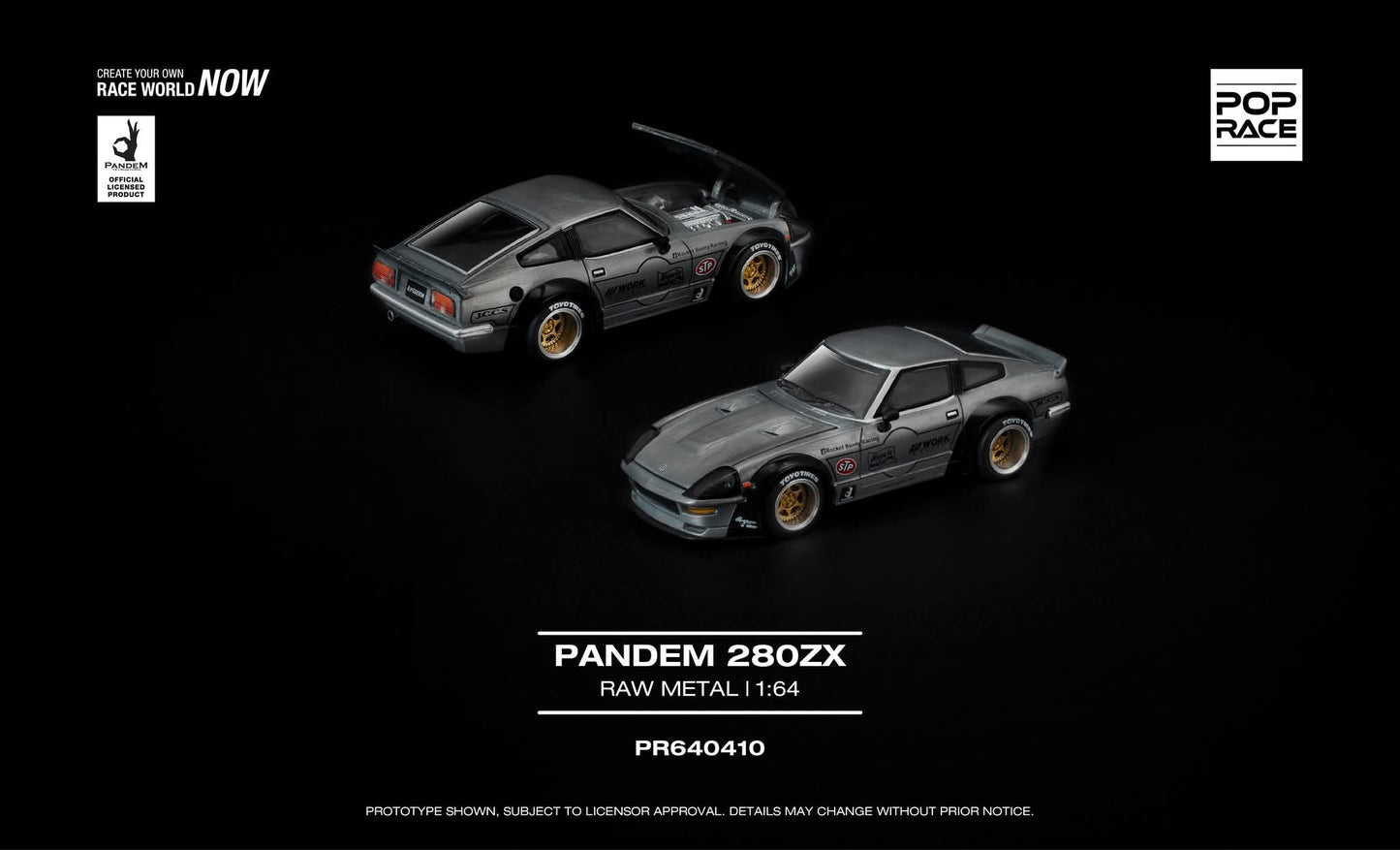 [Pre-Order] Pop Race Pandem 280ZX Raw Metal PR640410 1/64 Diecast