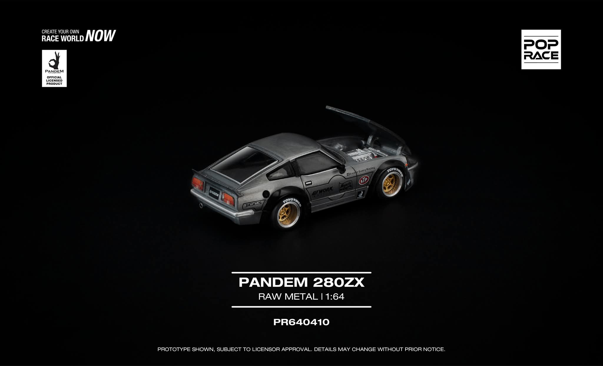 Pre-Order] Pop Race Pandem 280ZX Raw Metal PR640410 1/64 Diecast