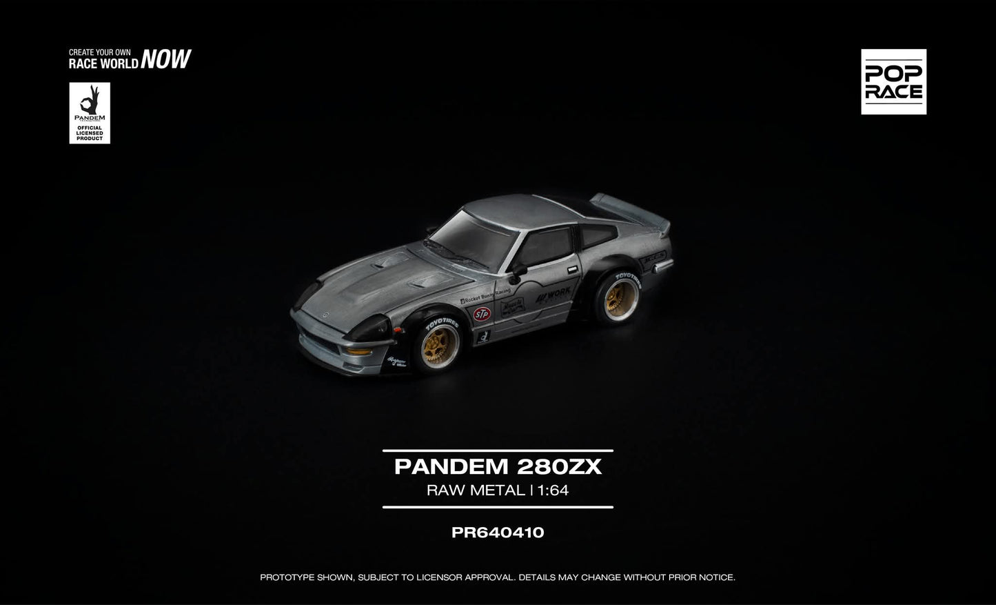 [Pre-Order] Pop Race Pandem 280ZX Raw Metal PR640410 1/64 Diecast