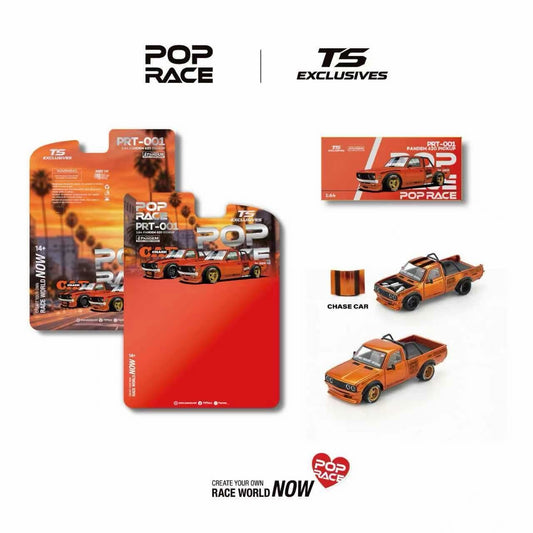 [Pre-Order] Pop Race Pandem 620 Pickup Orange Chrome PRT001 1/64 Diecast