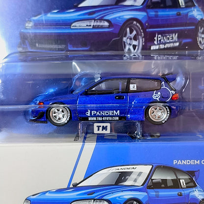 Pop Race Pandem Civic EG6 V1.5 Metallic Blue PRE001 1/64 Diecast