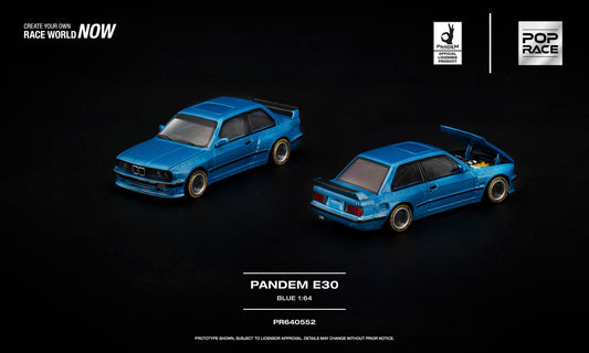 [Pre-Order] Pop Race Pandem E30 Blue PR640552 1/64 Diecast