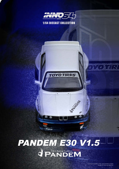 Inno64 Pandem E30 M3 Silver Blue IN64-E30P-SILBLU 1/64 Diecast