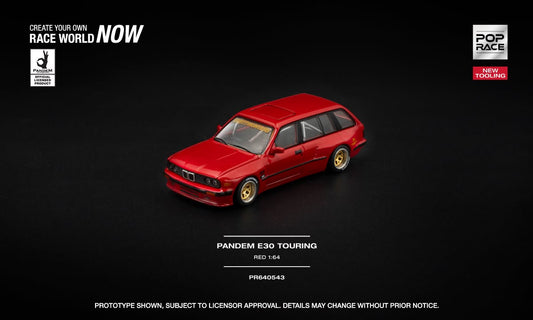 [Pre-Order] Pop Race Pandem E30 Touring Red PR640543 1/64 Diecast