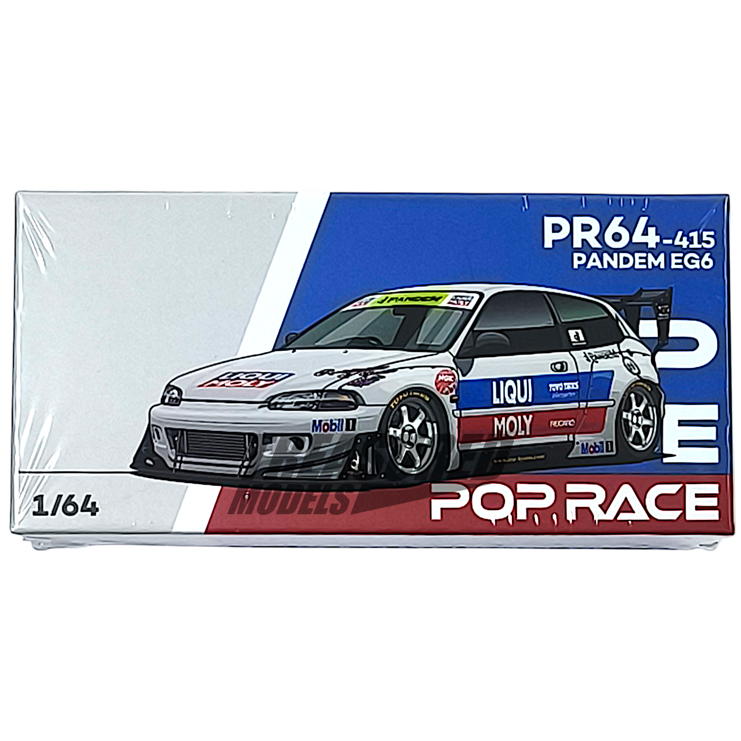 Pop Race Pandem EG6 White LA Exclusive PR640415 1/64 Diecast