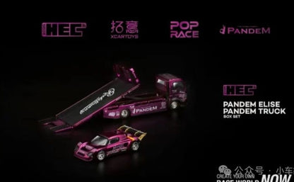 [HEC2026] Pop Race Pandem Elise Pandem Truck Purple Chrome Set HEC 2026 1/64 Diecast
