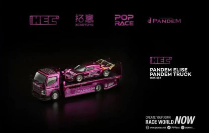 [HEC2026] Pop Race Pandem Elise Pandem Truck Purple Chrome Set HEC 2026 1/64 Diecast