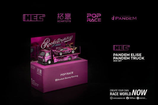 [HEC2026] Pop Race Pandem Elise Pandem Truck Purple Chrome Set HEC 2026 1/64 Diecast