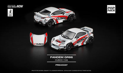 Pop Race Pandem GR86 Cusco PR640337 1/64 Diecast