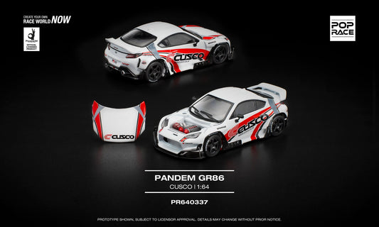 Pop Race Pandem GR86 Cusco PR640337 1/64 Diecast