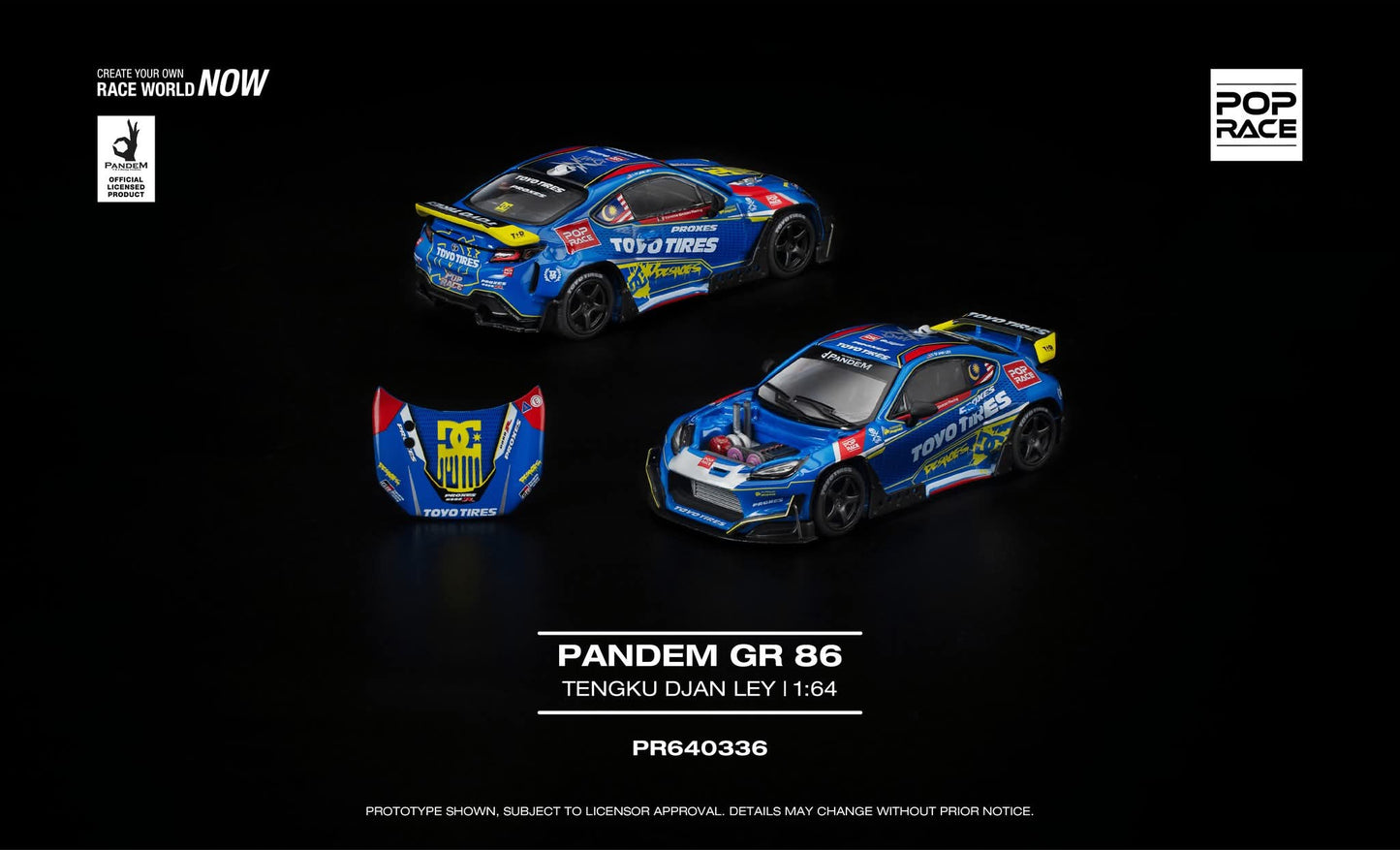 [Pre-Order] Pop Race Pandem GR 86 TENGKU DJAN LEY PR640336 1/64 Diecast