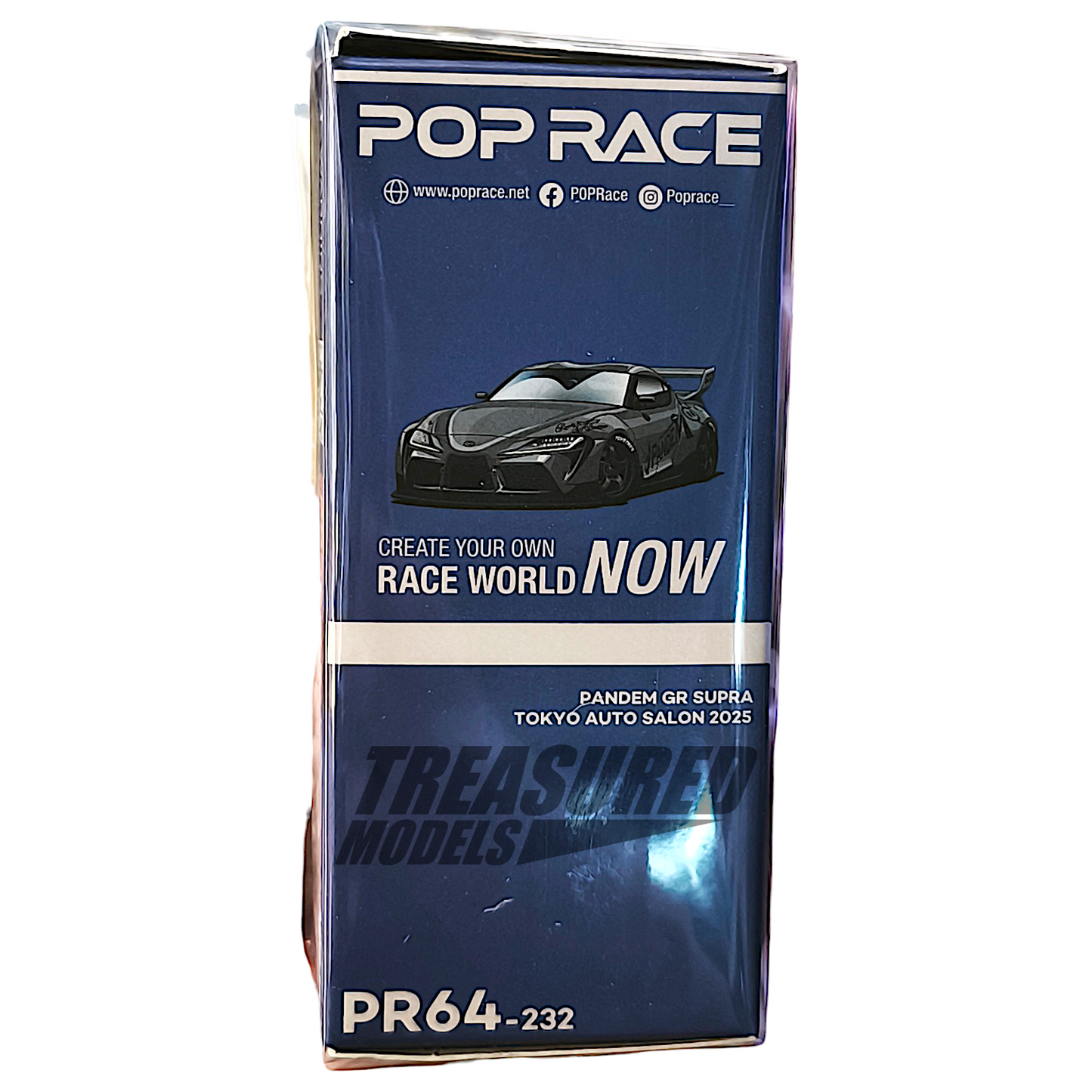 Pop Race Pandem GR Supra Metallic Gray Tokyo Auto Salon 2025 PR640232 1/64 Diecast