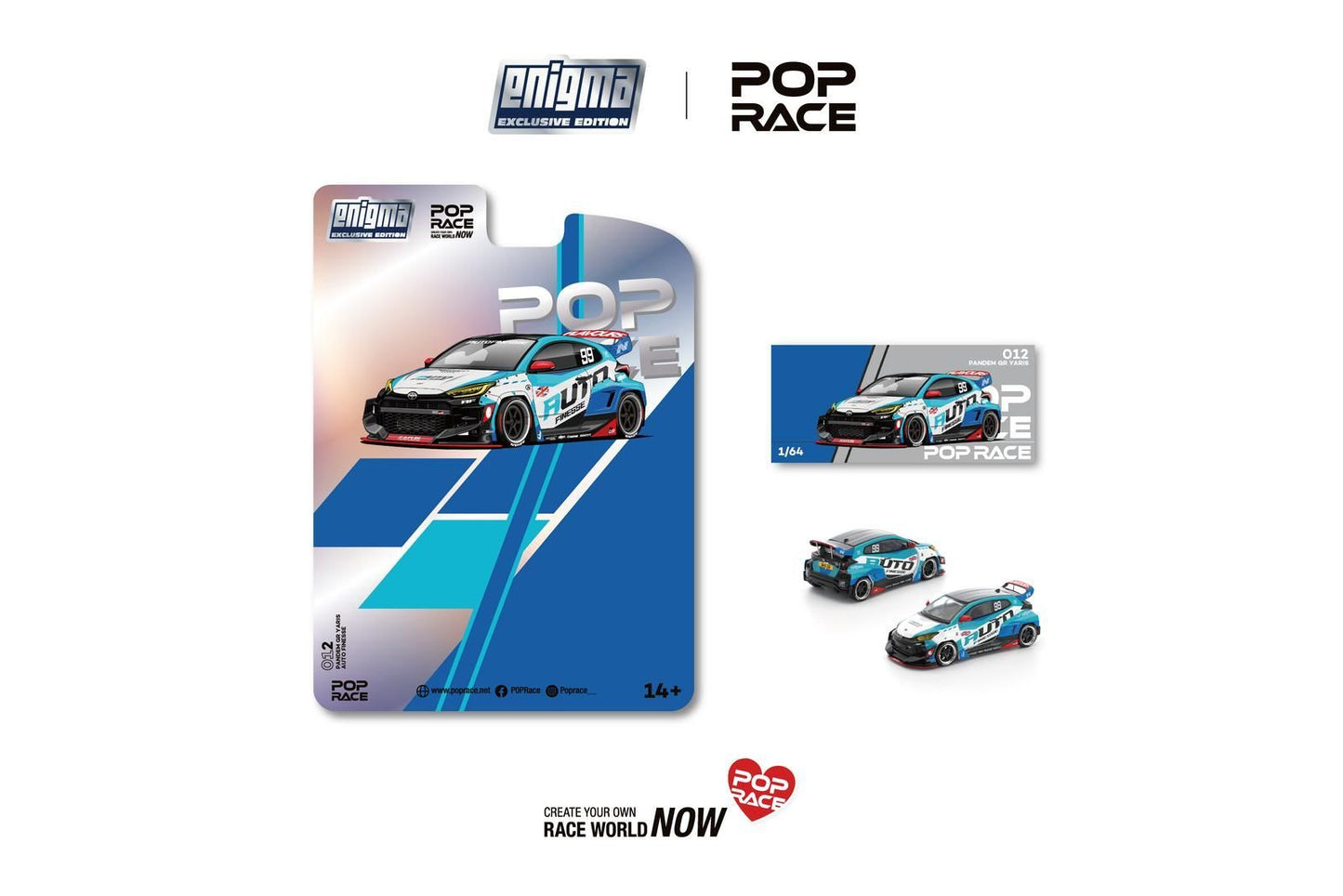 Pop Race Pandem GR Yaris Auto Finesse Blister Packaging 1/64 Diecast