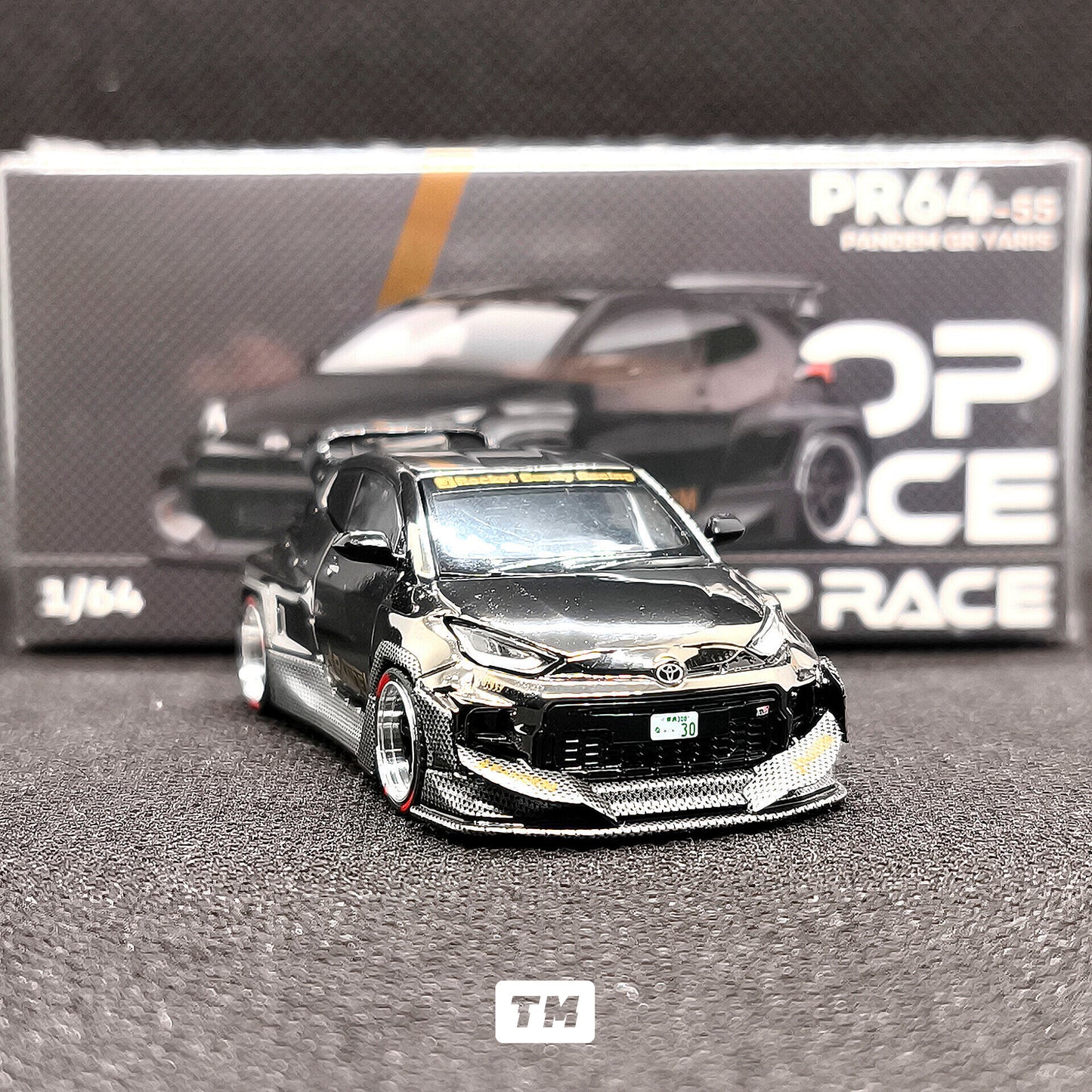 Pop Race Pandem GR Yaris Black Rims PR64055 1/64 Diecast