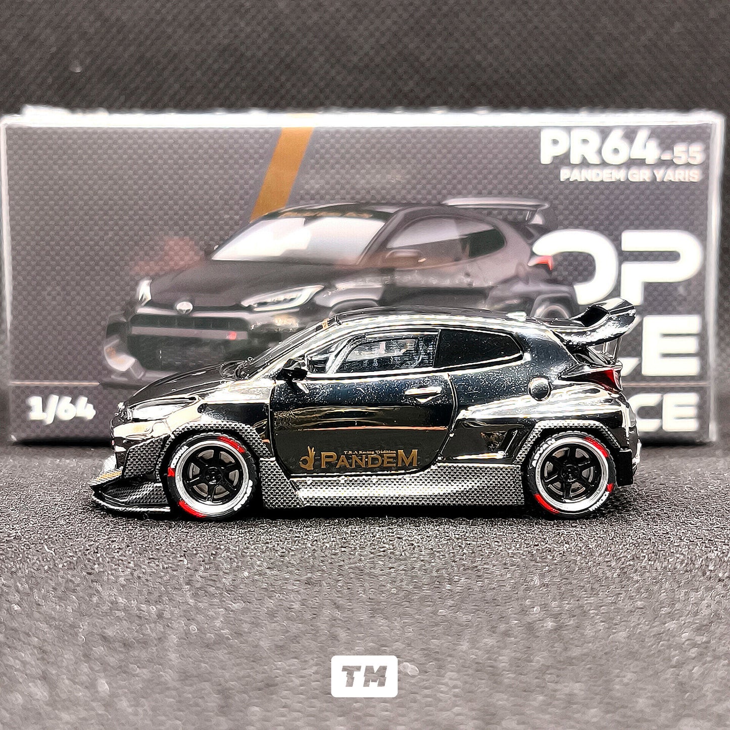 Pop Race Pandem GR Yaris Black Rims PR64055 1/64 Diecast