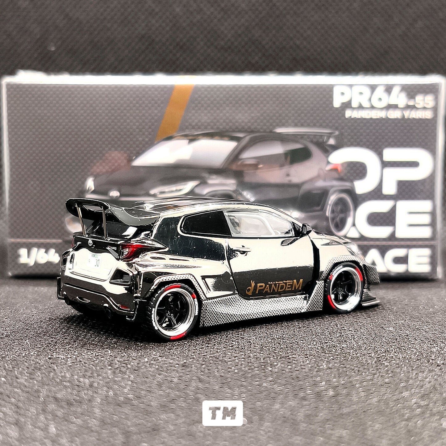 Pop Race Pandem GR Yaris Black Rims PR64055 1/64 Diecast