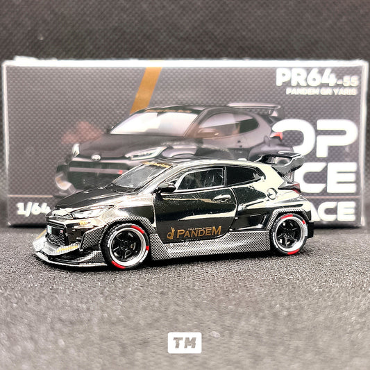 Pop Race Pandem GR Yaris Black Rims PR64055 1/64 Diecast