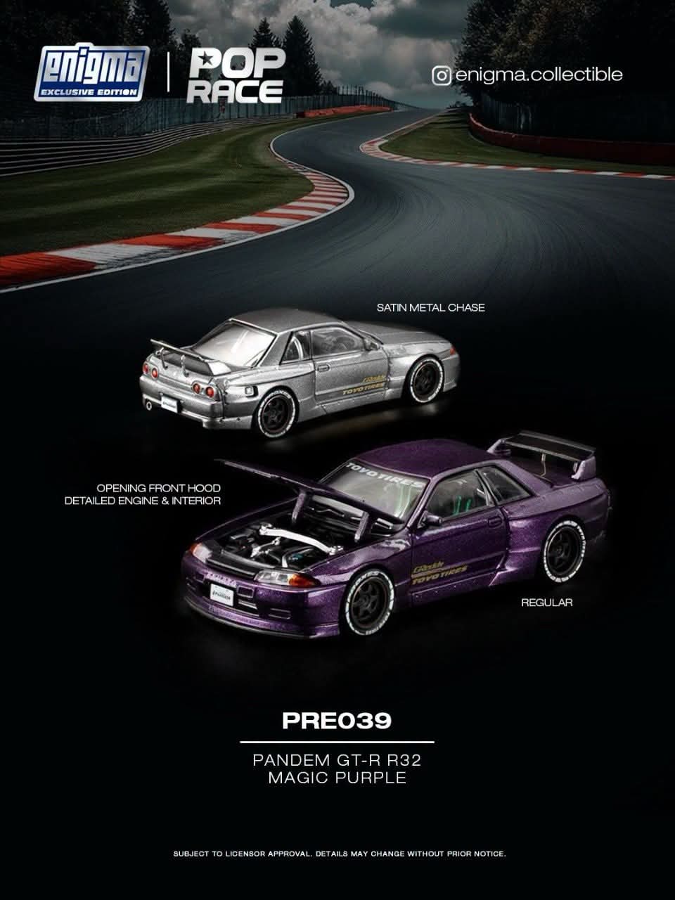 [Pre-Order] Pop Race Pandem GT-R R32 Magic Purple PRE039 1/64 Diecast
