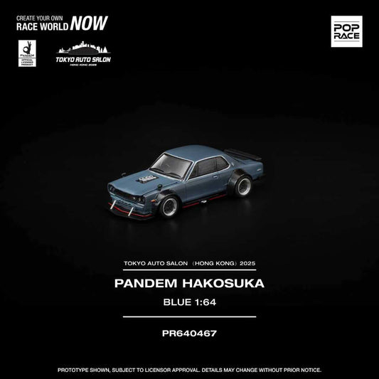 Pop Race Pandem Hakosuka Blue TASHK 25 1/64 Diecast
