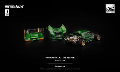 [Pre-Order] Pop Race Pandem Lotus Elise Green PR640494 1/64 Diecast