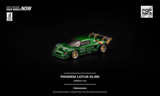[Pre-Order] Pop Race Pandem Lotus Elise Green PR640494 1/64 Diecast