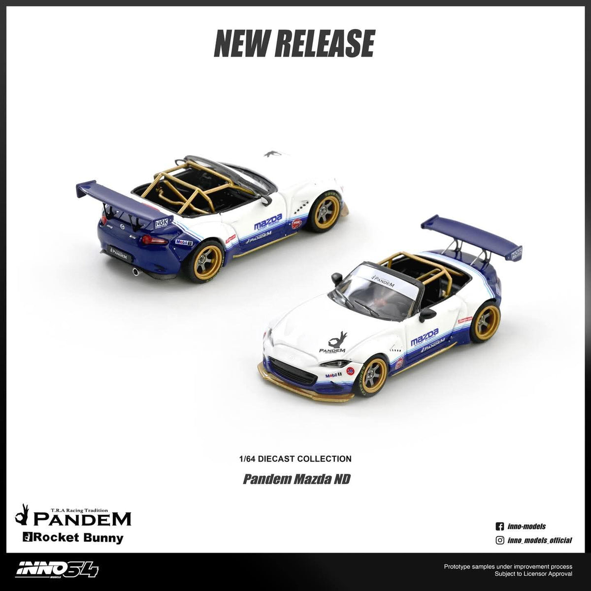 Inno64 Pandem MX-5 (ND) Miata ROCKET BUNNY V1.0 IN64-MX5P-ND-01 1/64 Diecast