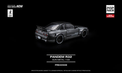 [Pre-Order] Pop Race Pandem R32 Gun Metal PR640508 1/64 Diecast