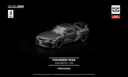 [Pre-Order] Pop Race Pandem R32 Gun Metal PR640508 1/64 Diecast