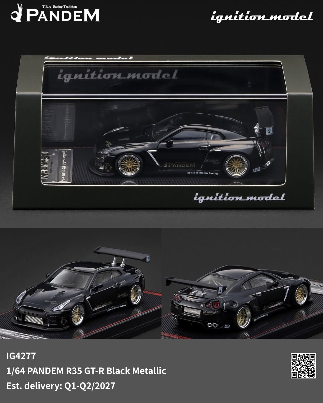 [Pre-Order] Ignition Model Pandem R35 GT-R Black Metallic IG4277 1/64 Diecast
