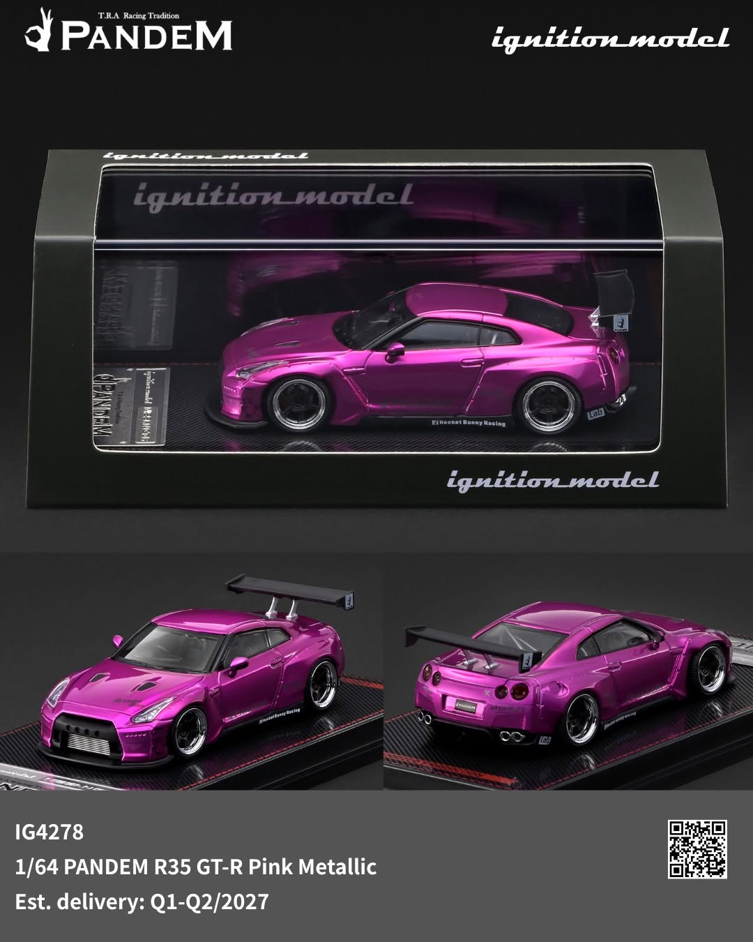 [Pre-Order] Ignition Model Pandem R35 GT-R Pink Metallic IG4278 1/64 Diecast