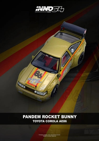 Inno64 Pandem Rocket Bunny AE86 Gold IN64-AE86P-GLD 1/64 Diecast