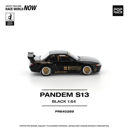 Pop Race Pandem S13 Black PR640289 1/64 Diecast