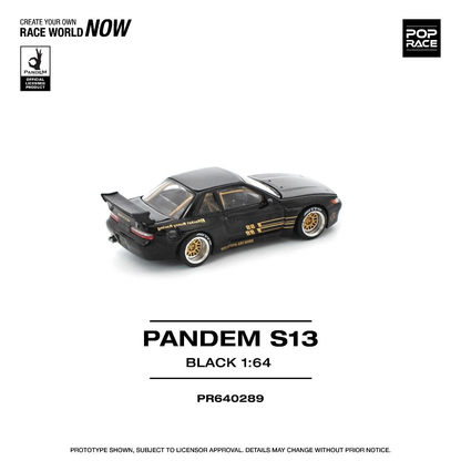 Pop Race Pandem S13 Black PR640289 1/64 Diecast