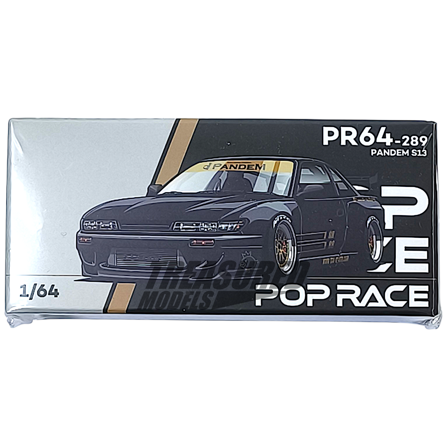 Pop Race Pandem S13 Black PR640289 1/64 Diecast