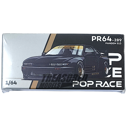 Pop Race Pandem S13 Black PR640289 1/64 Diecast