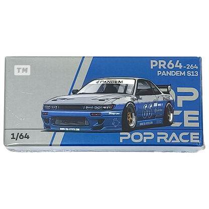 Pop Race Pandem S13 MoonTech Blue PR640264 1/64 Diecast