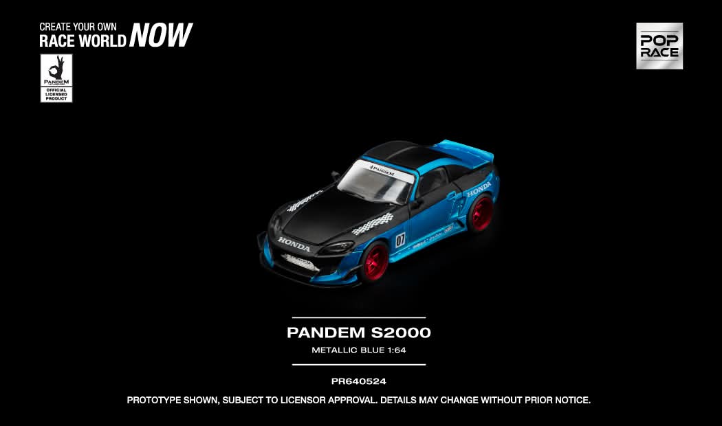 [Pre-Order] Pop Race Pandem S2000 Metallic Blue PR640524 1/64 Diecast