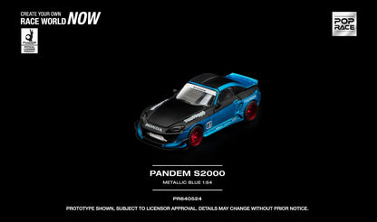 [Pre-Order] Pop Race Pandem S2000 Metallic Blue PR640524 1/64 Diecast
