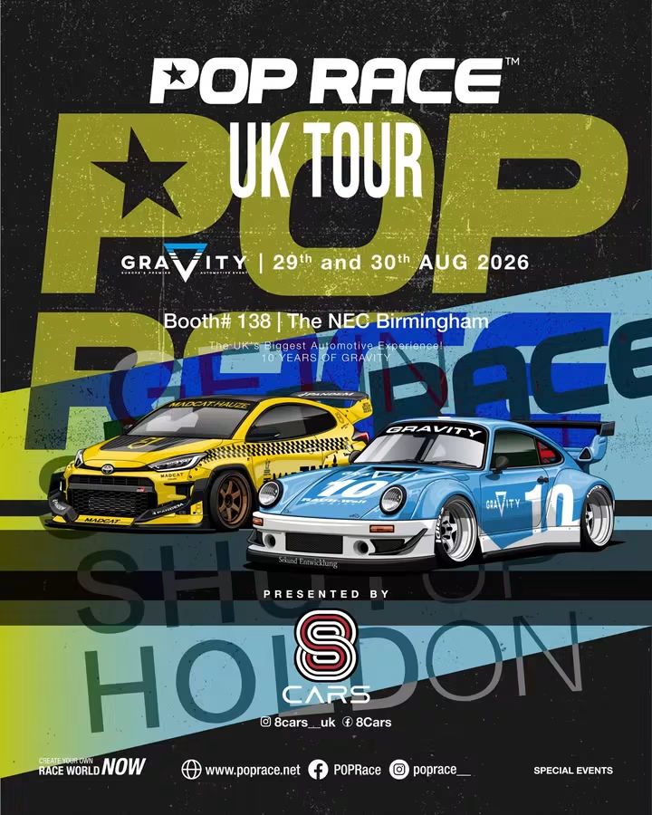 Pop Race UK Tour RWB 930 Gravity & Pandem GR Yaris Mad Taxi PR640564 PR640561 1/64 Diecast