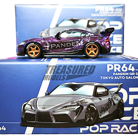 Pop Race CHASE Pandem GR Supra Chrome Purple Tokyo Auto Salon 2025 PR640232 1/64 Diecast