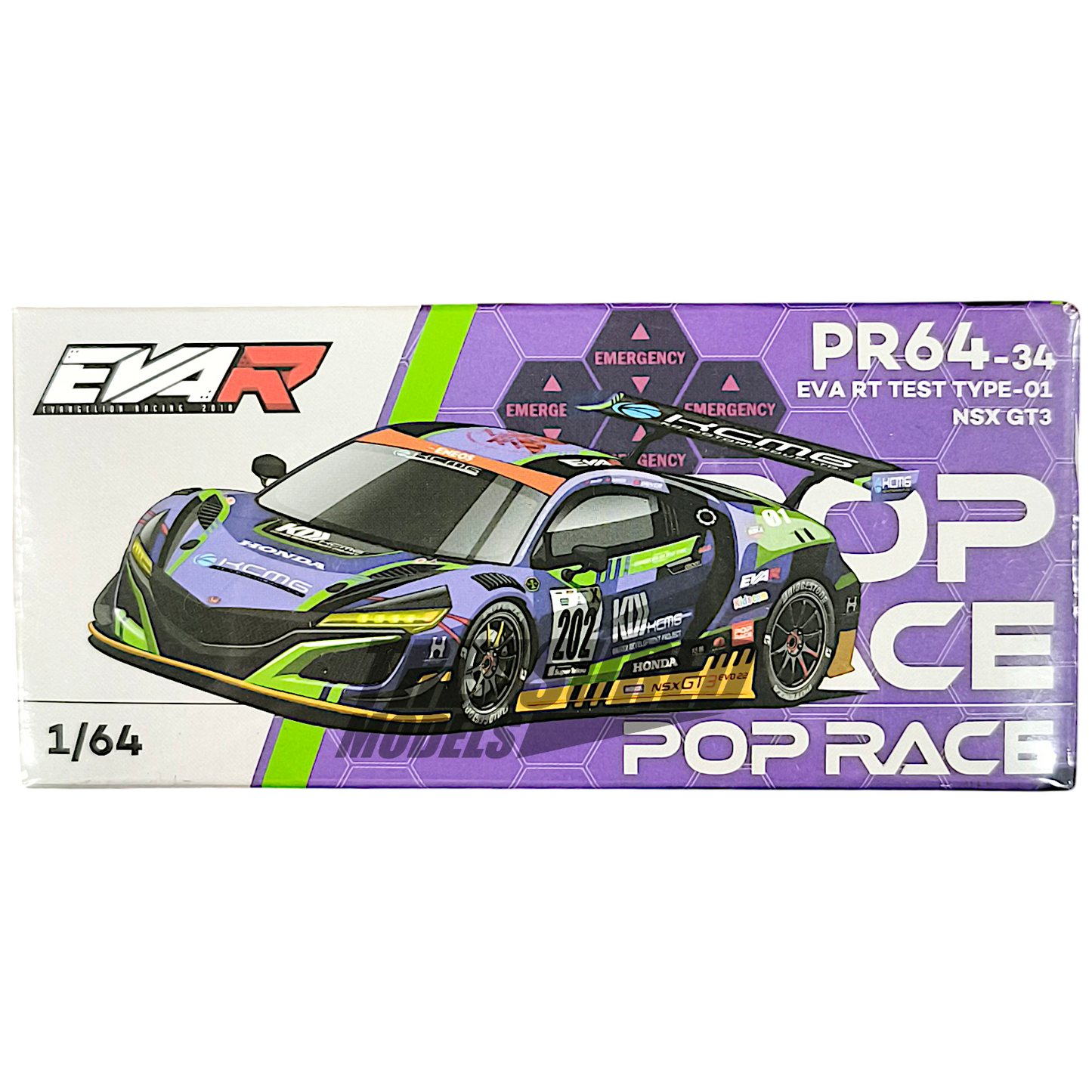 Pop Race EVA RT Test Type-01 NSX GT3 PR640034 1/64 Diecast