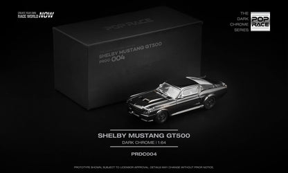 Pop Race Ford Shelby Mustang GT500 Dark Chrome PRDC004 1/64 Diecast