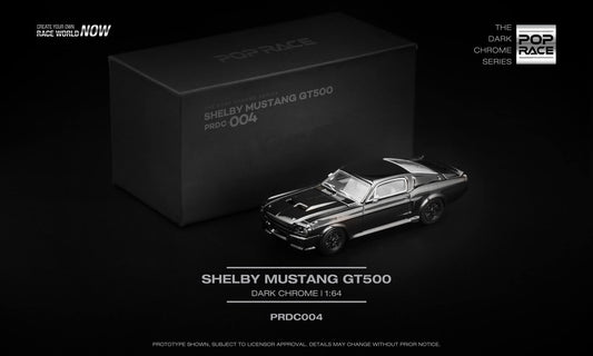 Pop Race Ford Shelby Mustang GT500 Dark Chrome PRDC004 1/64 Diecast