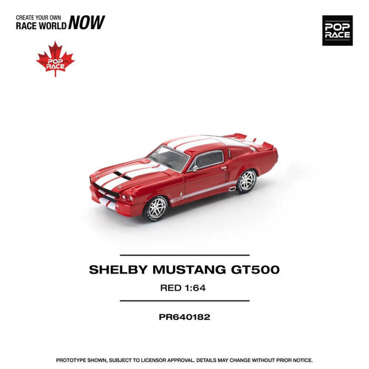 Pop Race Ford Shelby Mustang GT500 Red Canada Exclusive PR640182 1/64 Diecast