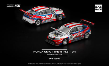 Pop Race Honda Civic Type-R FL5 TCR M&K Racing PR640391 1/64 Diecast