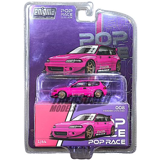 Pop Race Honda Pandem Civic EG6 - Pink GRP-PRE008 1/64 Diecast