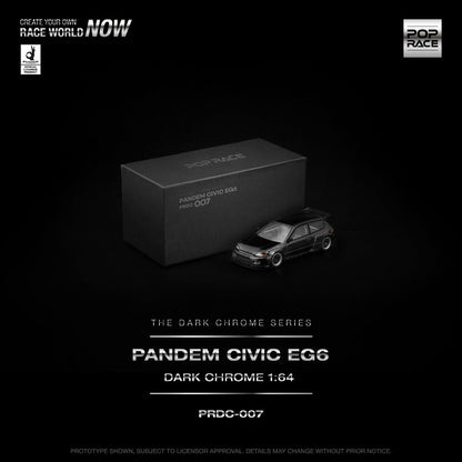 Pop Race Honda Pandem Civic EG6 Dark Chrome PRDC007 1/64 Diecast