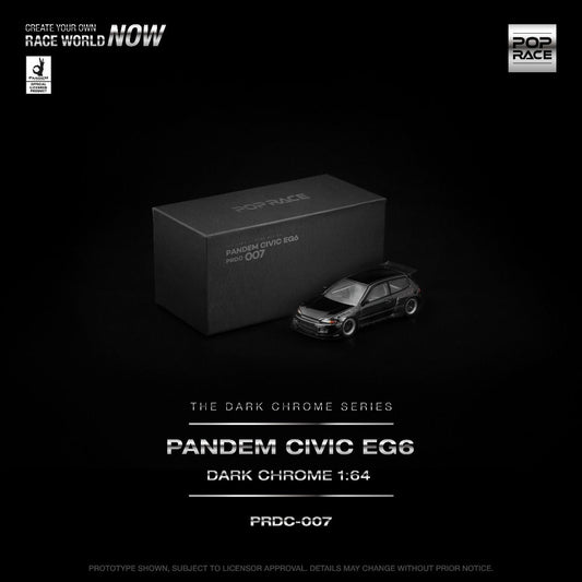 Pop Race Honda Pandem Civic EG6 Dark Chrome PRDC007 1/64 Diecast